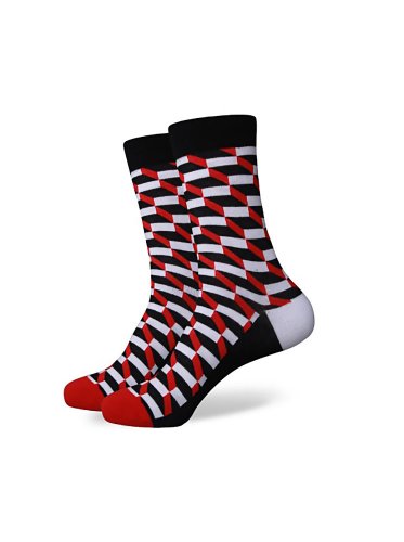 Ponožky pro Elegána vzorované černo-červené
