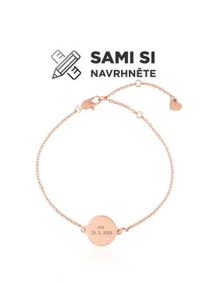 Náramek medailonek s vlastním motivem růžové zlato