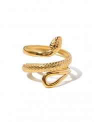 Prsten Snake ocelový zlatý