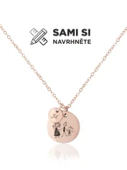 Řetízek s medailonky a vlastním motivem růžové zlato