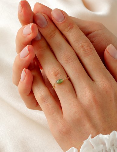 Prsten očkový s minerálním kamenem