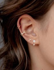 Náušnica Ear Cuff striebro 1 ks