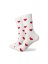 Ponožky s červenými srdíčky dámské bílé