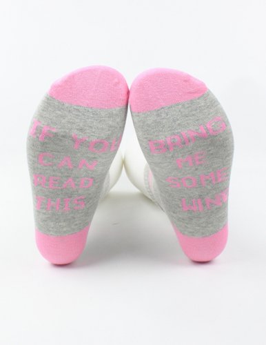 Ponožky s vtipným nápisem šedo-růžové