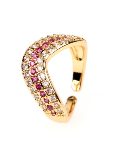 Prsten Oriental s barevnými zirkony zlatý