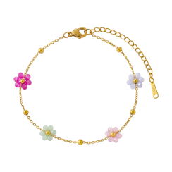 Náramek Flower na kotník barevný
