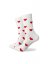 Ponožky s červenými srdíčky pánské bílé