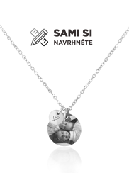 Řetízek s medailonky a vlastním motivem ocelový