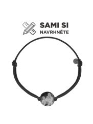 Náramek medailonek s vlastním motivem černý unisex