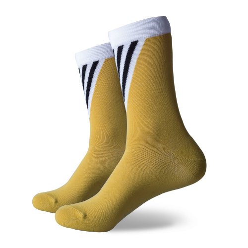 Ponožky pro Elegána s geometrickým vzorem hořčicové