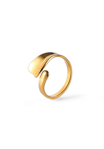 Prsten ocelový zlatý