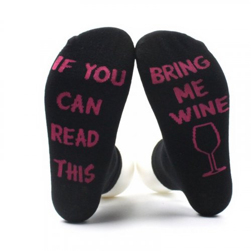 Ponožky s vtipným nápisem černo-růžové