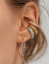 Náušnice / Falešný piercing do ucha s kamínky zlatý