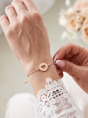 Náramek medailonek s výřezem srdce rose gold