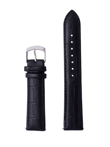 Pásek k hodinkám s krokodýlím vzorem černý