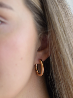 Náušnice oválné kruhy rose gold